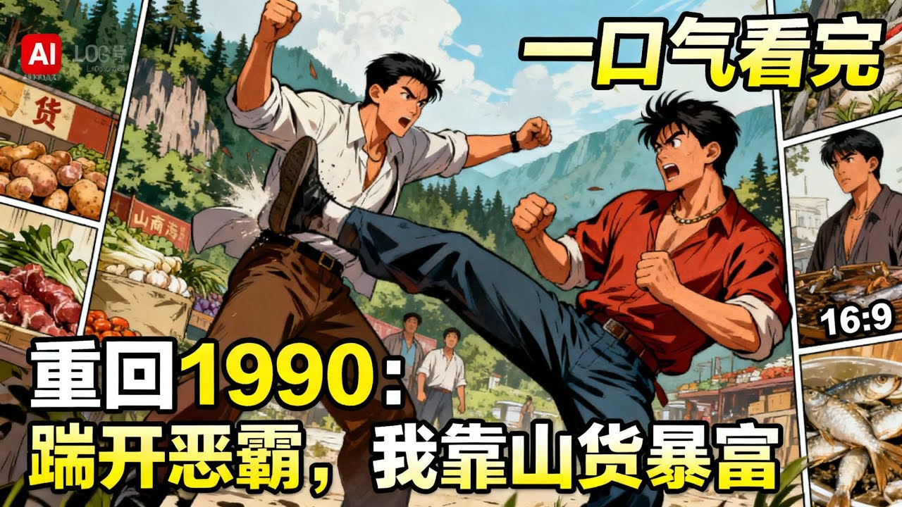 【完结】《重回1990：踹開惡霸，我靠山貨暴富》面對逼債的混混，我直接掀桌暴打，帶着老婆孩子上山採菌，靠着對未來的預知，在90年代商海翻雲覆雨！#小說#年代文#種田#小說推薦#漫畫