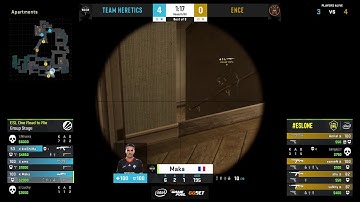 Maka insane 4k holding A site solo  [Team Heretics vs. ENCE - ESL One: Road to Rio(esl_csgob clip)]