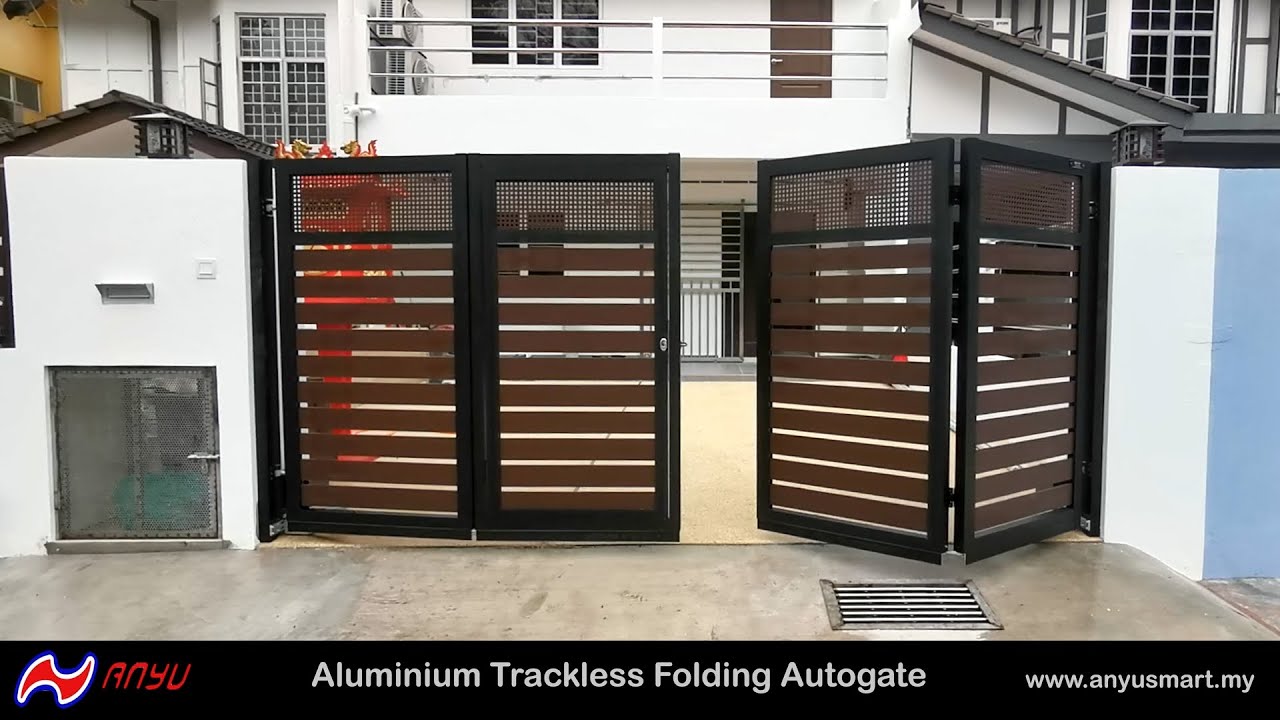 An Yu Aluminium Trackless Folding Autogate | Au Yu Smart Gate - YouTube