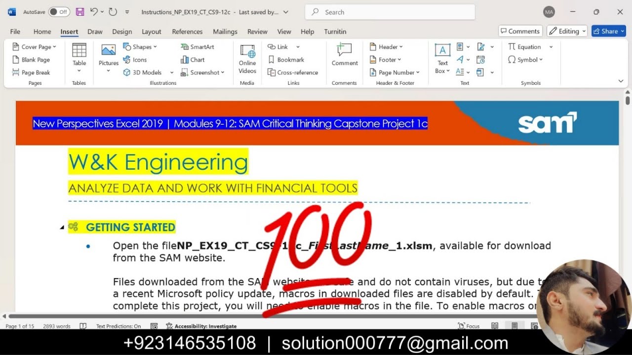 New Perspectives Excel 365/2021 | Modules 9-12: SAM Critical Thinking Capstone Project 1c #9-12