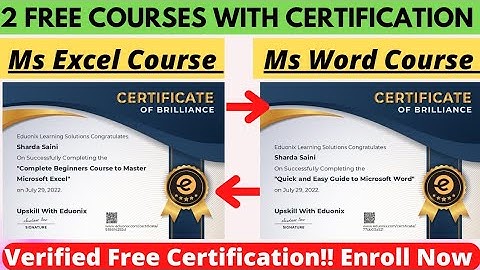 2 Free Courses With Certification | Ms Excel Course | Ms Word Course | Eduonix Certification