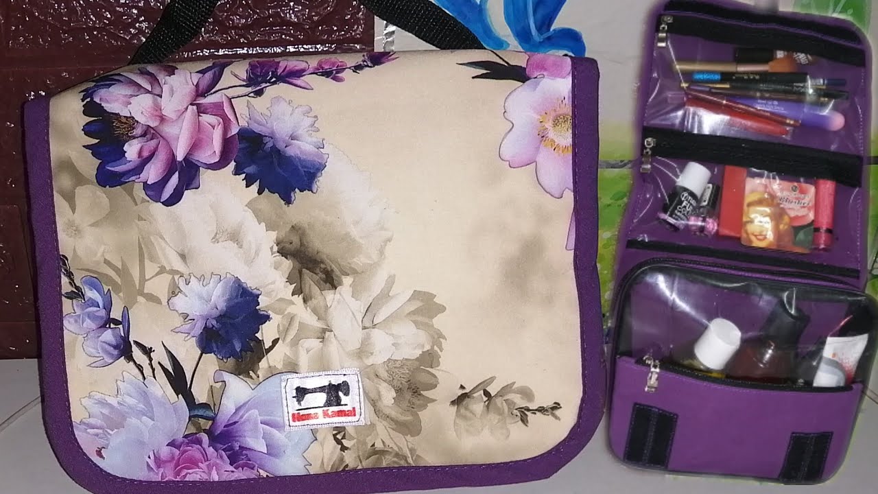 طريقه عمل شنطه مكياج  How to make a makeup bag