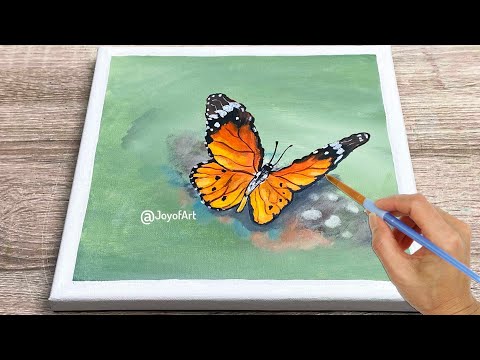Beautiful Butterfly Acrylic Painting/Art Painting Tutorial | Joy of Art