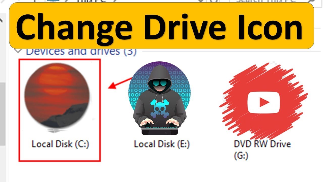 Change Default Drive Icon Using Registry Drive Icon 