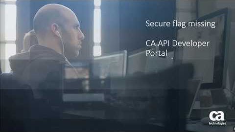 CA API Developer Portal: Secure flag missing