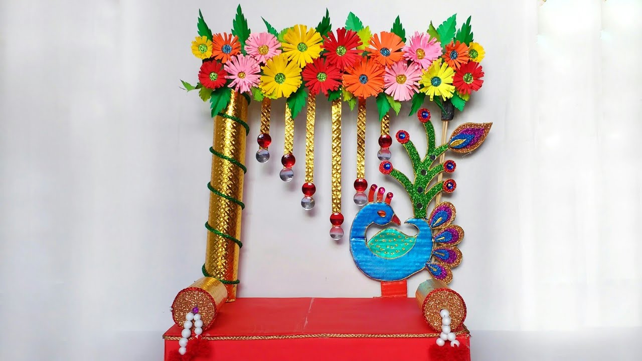 Ganpati Decoration | Easy Quick & Simple | Big Makhar | Ganpati ...