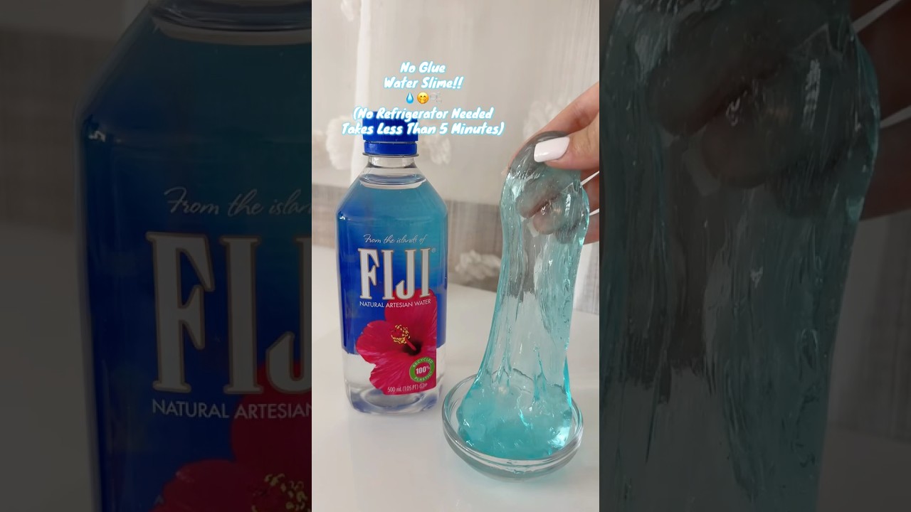 WATER SLIME! NO GLUE/NO REFRIGERATOR Needed Water Slime!! 🫧💧 #viral #slime #noglueslime