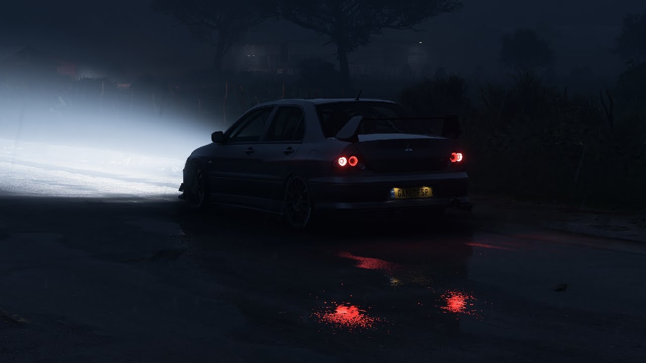 Sad relaxing sleep music with Mitshubishi Evo 9 MR Night Rainy Drive