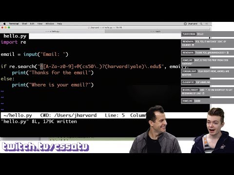 REGULAR EXPRESSIONS TUTORIAL - CS50 on Twitch, EP. 15