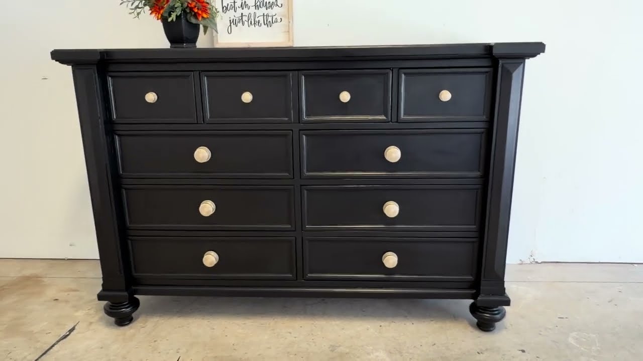 Simon 8-Drawer BLACK Wide Dresser