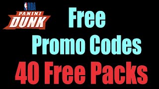 2019-20 Four Free Promo Codes for Panini Dunk. 40 free packs. NBA Basketball trading cards.