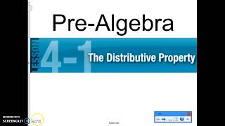4-1 Pre Algebra  The Distributive Property