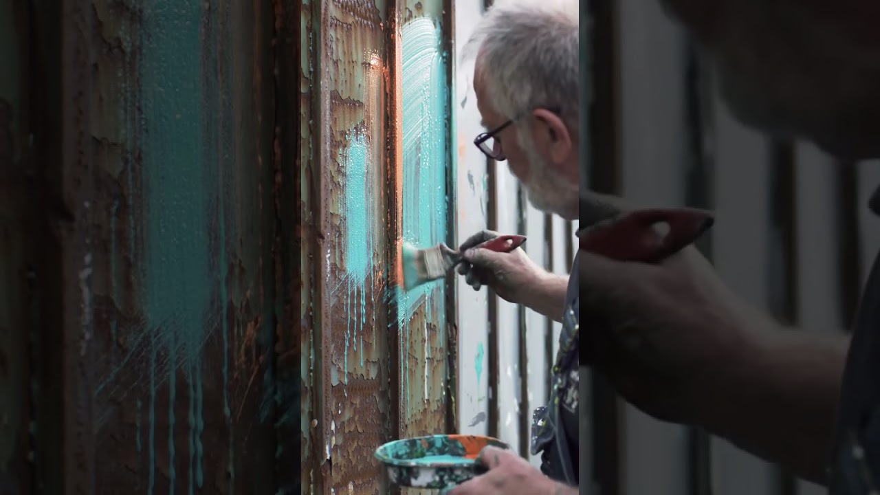 Rusty metal gate aesthetic painting by a painter 