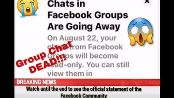 Chats in Facebook Groups Going Away | Official Statement from Facebook Community