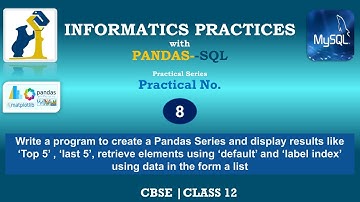 IP Practical No 8 | Informatics Practices with Python PANDAS | Class 12| CBSE | PrepFuture