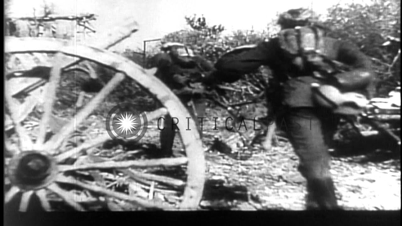 Seventh United States Army advance through streets in Montelimar,Southern France ...HD Stock Footage