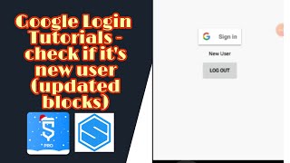 Google login check if user is new or old tutorial in sketchware firebase