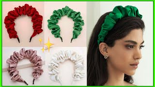 ✔Diadema Scrunchies/Cómo hacer Scrunchies/Tiara de Tela/Diy Scrunchies Headband/Accesorio. Costura