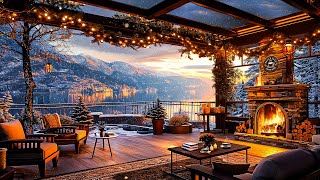 Warm Jazz Music in Cozy Winter Coffee Shop Ambience ⛄ Smooth Jazz Instrumental Music to Relax, Study