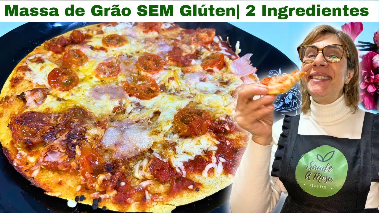 Massa de 2 Ingredientes SEM FORNO para Pizza - Só GRÃO e Água! Naturalmente SEM Glúten 🍕