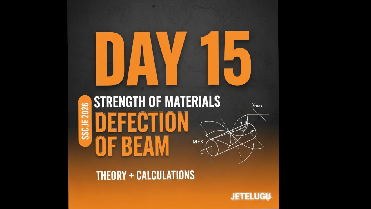 Day 15 | Strength of Materials | SSC JE 2026 ME | Complete Notes & Explanation | In Telugu