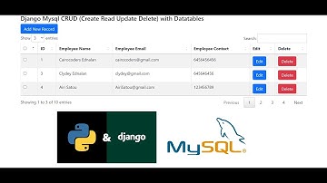 Django Mysql CRUD (Create Read Update Delete) with Datatables