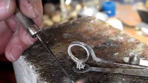 Soldering A Peg Head With Diamond Into A Ring