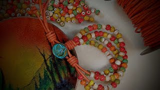 Bright Multiple Leather Strand Bracelet