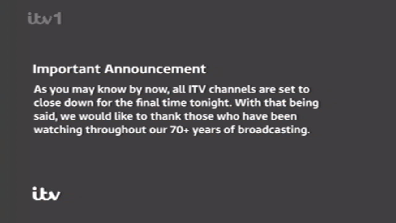 ITV1 Final Closedown - 15th November 2030