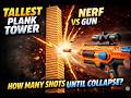 Tower vs Nerf Gun... How Many Planks Until Collapse?