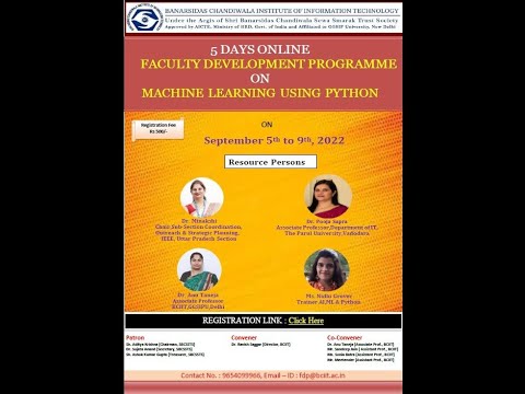 1st Session of 5 DAYS ONLINE FACULTY DEVELOPMENT PROGRAMME ON“MACHINE ...