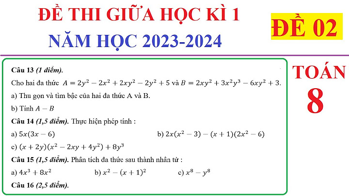 Các đề kiểm tra toán hock5 kì 2 lớp 8 năm 2024