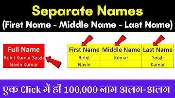 How to Separate Names in Excel (First Name - Middle Name - Last Name) Easy