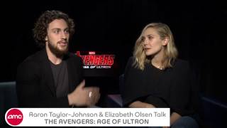 Details Aaron Taylor Johnson & Elizabeth Olsen Chat THE AVENGERS: AGE OF ULTRON Guide