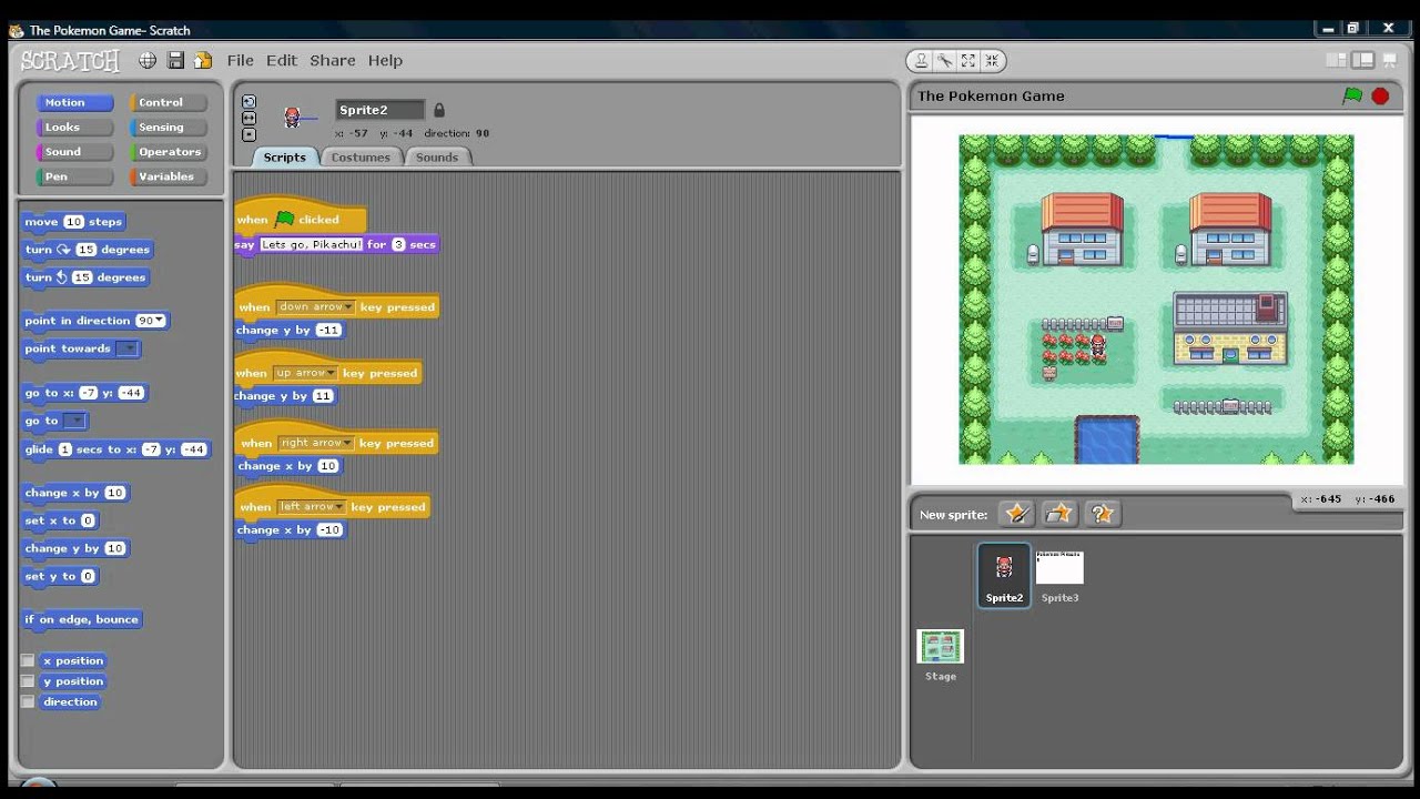 Scratch - The Pokemon Game Update 1 - YouTube.