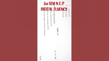 🔴#1st Sem [ N.E.P ] B.A /BSc/BCom/BBA/BPA/BTH/BSW/BCA/BSc (Fc.Sc)/BCS DIGITAL FLUENCY QUESTION PAPER