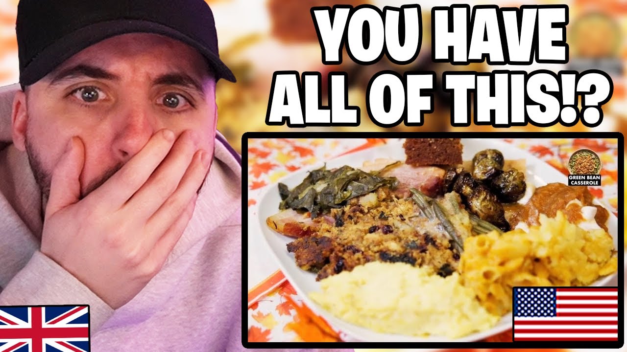 Реакция британцев на то, что британские старшеклассники пробуют ПОЛНЫЙ американский ужин в честь ...