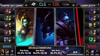 CLG (Counter Logic Gaming) vs compLexity | S4 NA LCS Summer split 2014 W4D1 | CLG vs COL G4