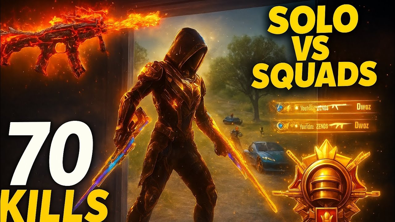 PUBG MOBILE SOLO VS SQUAD 😮 ! 70 KILLS 🥶 | PUBG Mobile BGMI Gameplay