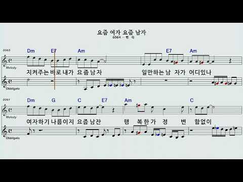 요즘여자요즘남자/현숙/노래방/악보영상