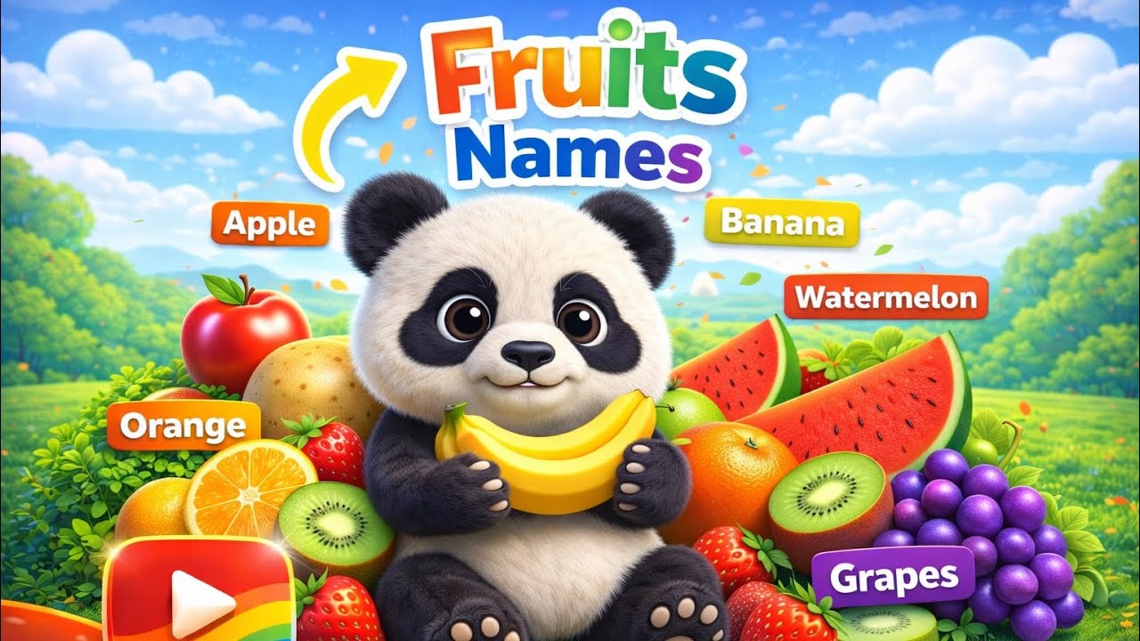 Fruits Names for Kids | Apple Banana Mango | Nursery Rhymes | Fruits Name For Children