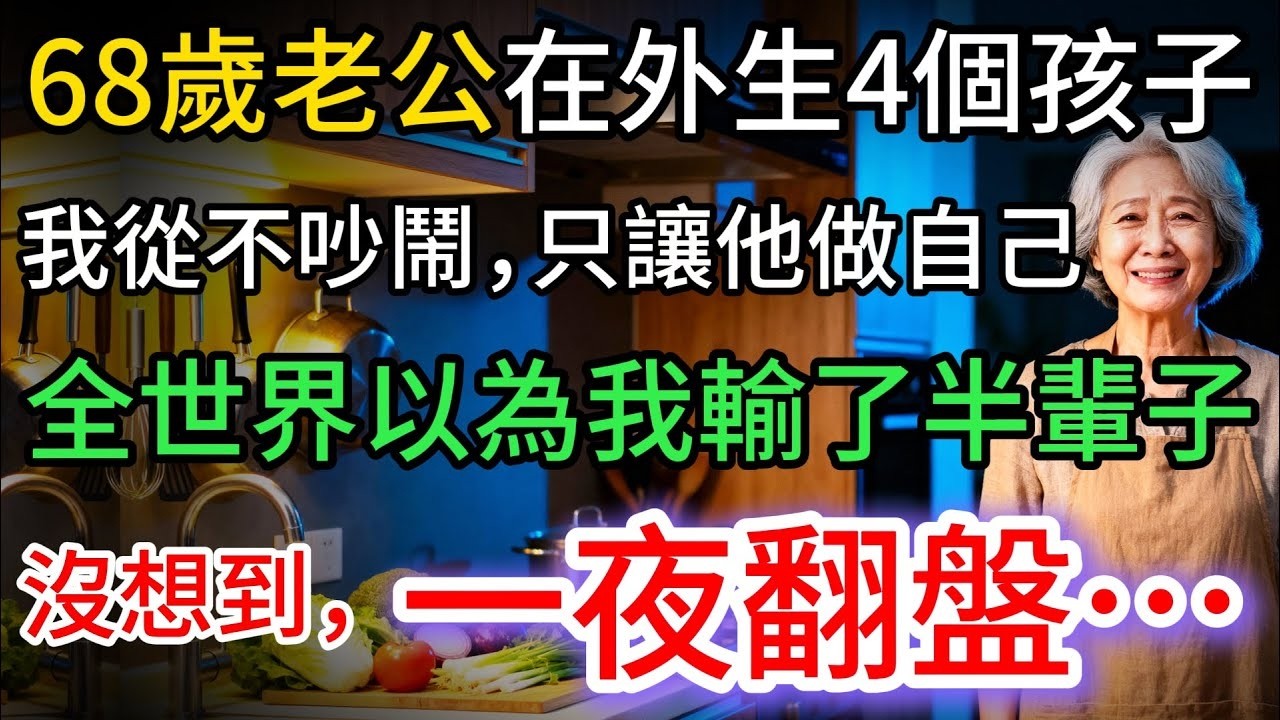 68歲老公在外生2兒2女，我從不吵鬧，讓他做自己，不料，最後他哭了，我反而笑了…