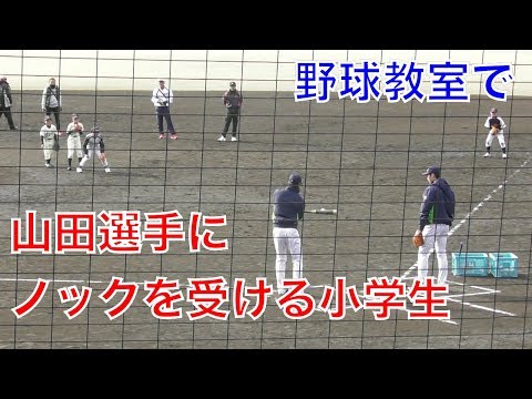 羨ましい！山田哲人選手のシートノックを受ける野球少年たち！