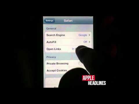 How to enable private browsing in mobile Safari on iOS 5 on an iPhone 4S