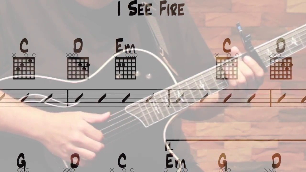 I See Fire Chords For Beginner Guitar Ed Sheeran