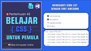 Belajar HTML Dan CSS Dari Nol Untuk Pemula | Cara menggunakan font awesome pengganti List ul li