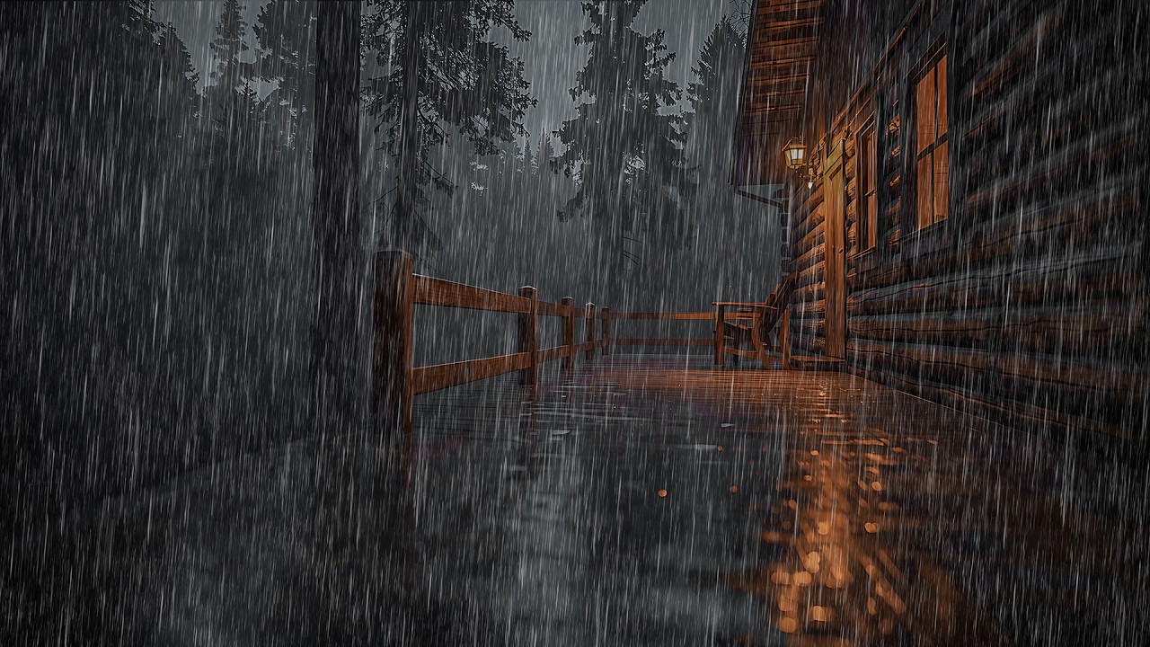 Peaceful Cabin in the Woods Rain – Continuous Rain for Study & Relax