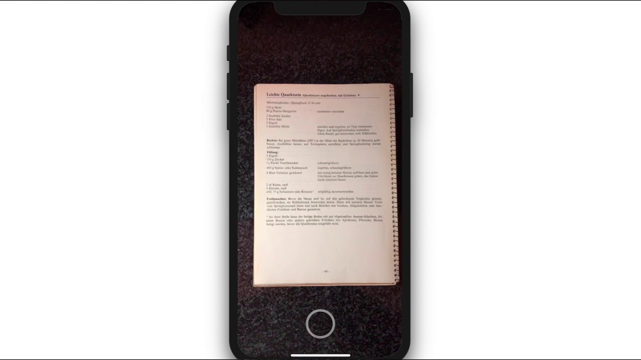 Document Scanner for recipes