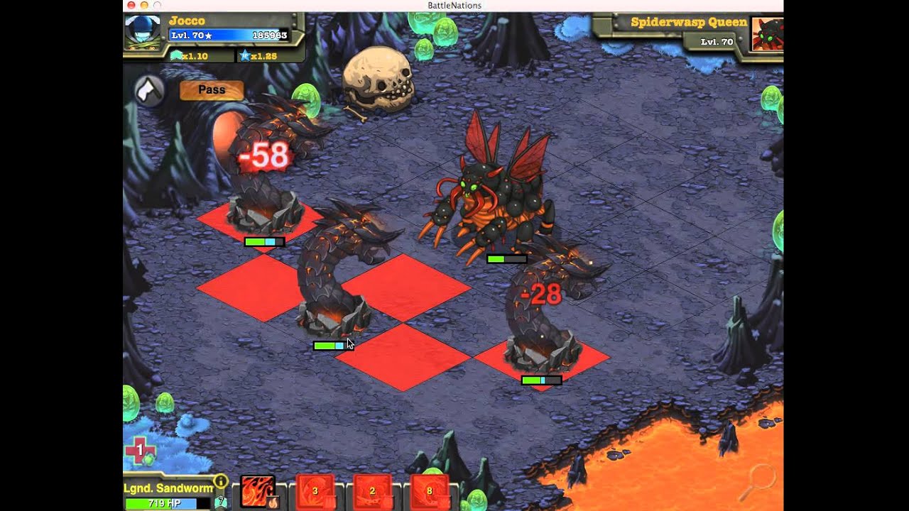 Battle Nations Jocco Legendary Sandworms ONLY vs Spiderwasp Queen