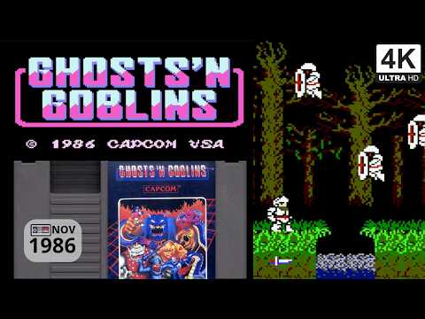 Ghosts 'n Goblins (NES) 4K Gameplay + Manual | Capcom, Nov 1986